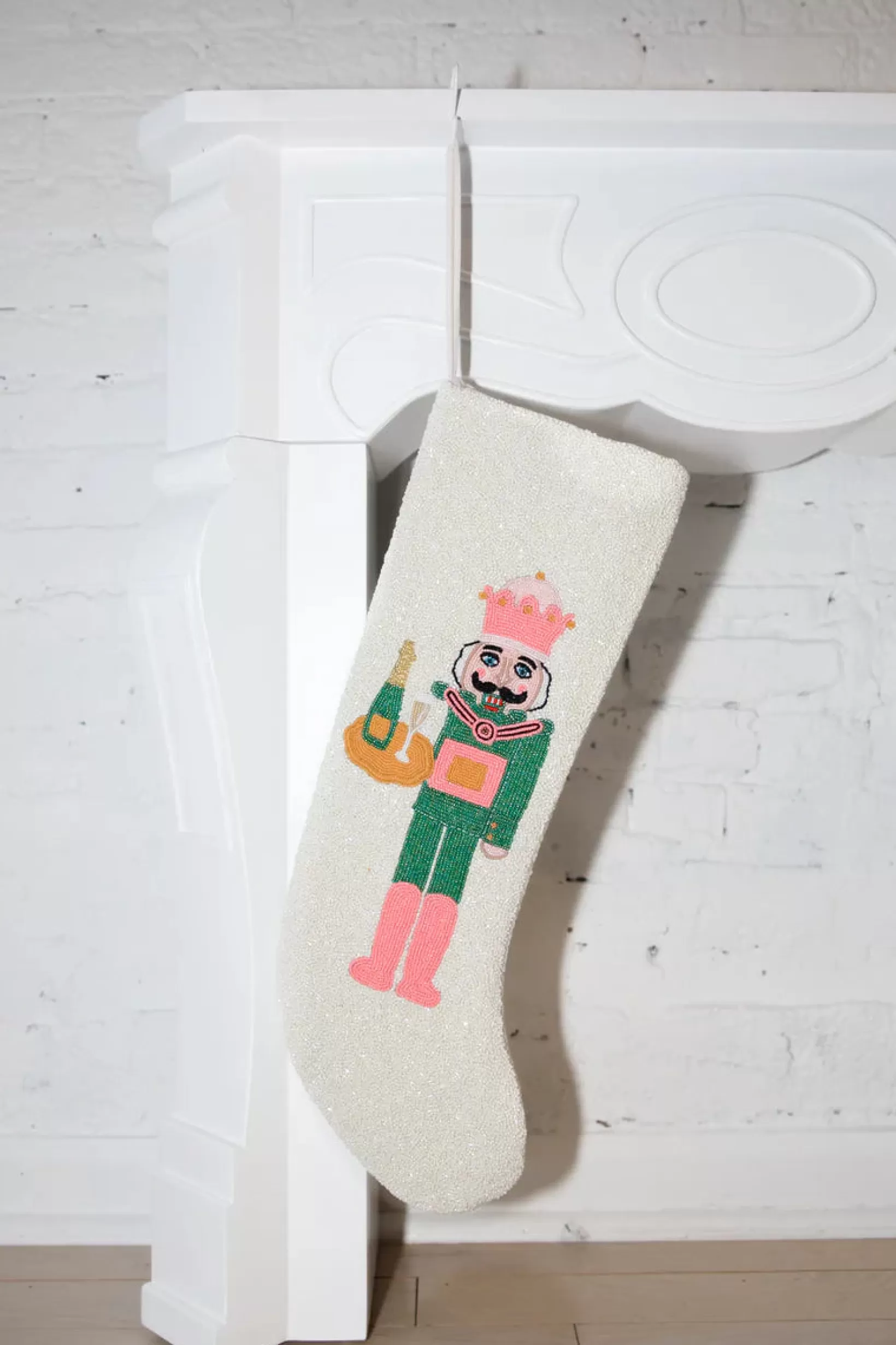Fashion Queen of Sparkles ITES x Sami Riccioli x White Serving Fair Skin Nutcracker Stocking