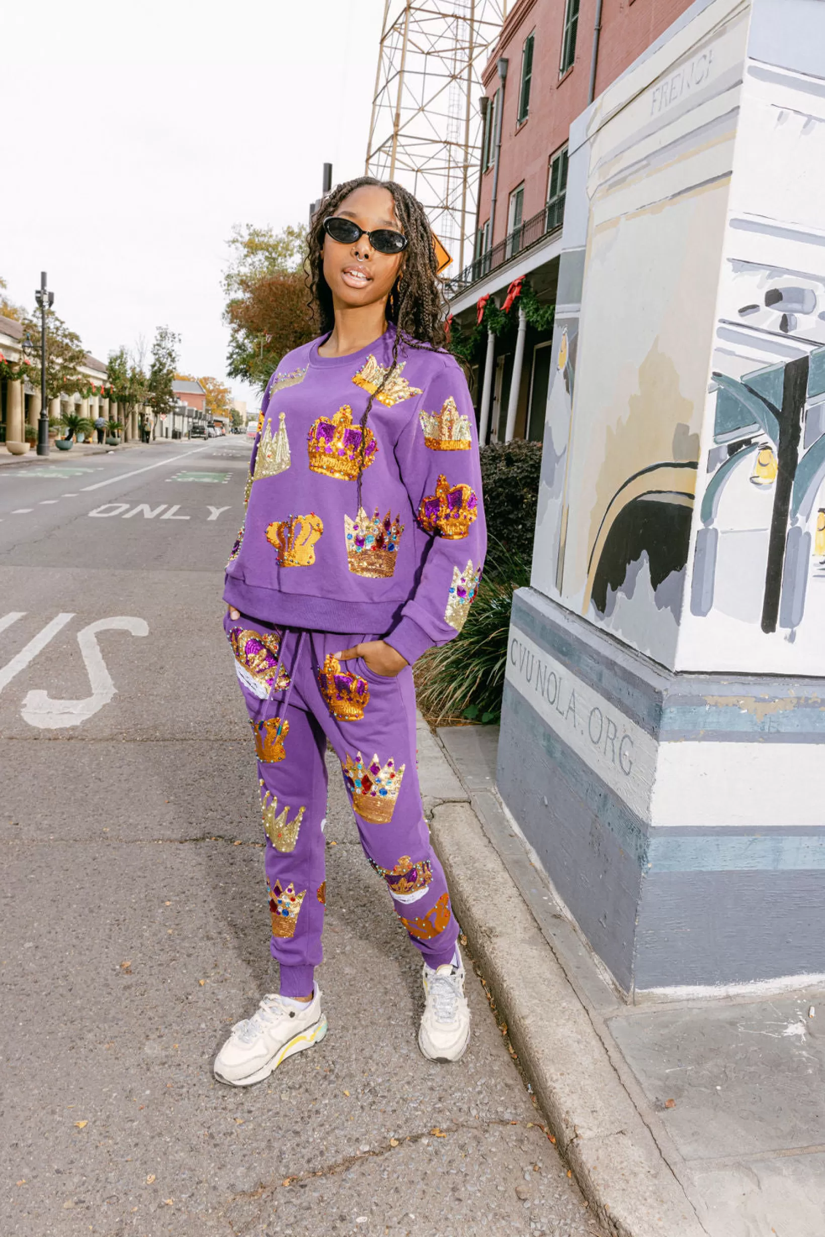 Sale Queen of Sparkles Purple Crown Jogger